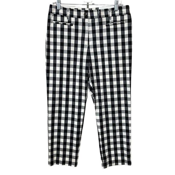 Ann Taylor Pants - Ann Taylor Petite THE CROP Mid-Rise Pants Women Size 8P Black White Gingham NEW